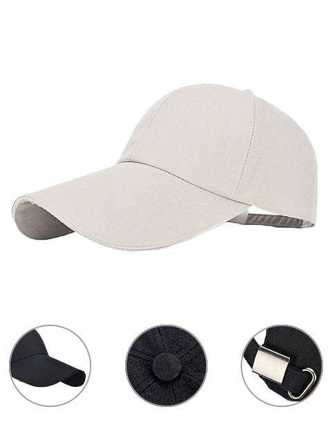 Baseball Cap Classic Adjustable Plain Hat Men Women Unisex- White