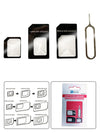 4 in 1 Convert Nano SIM Card to Micro Standard Adapter For iPhone and  Android - Black