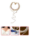 A Dozen of Gold Shiny Choker Elastic Tassel Necklaces (HN293)