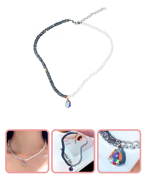 A Dozen of Rhinestone and Pearls Necklace for Women and Girls  (HN311)