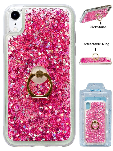 Floating Glitter Star Ring Phone Holder Case for iPhone XR