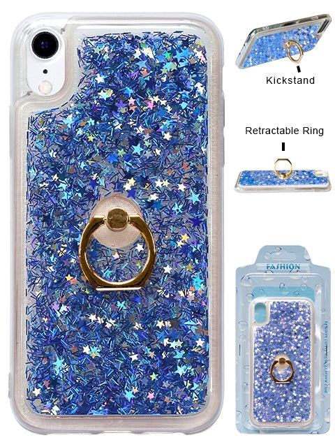 Floating Glitter Star Ring Phone Holder Case for iPhone XR