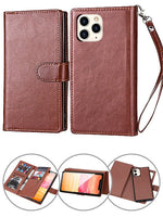 iPhone 11 Pro Max (6.5") 2 in 1 Leather Wallet Case With 9 Credit Card Slots and Removable Back Cover 