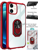 Ring Magnetic GPS car mount Phone Holder Case wiht Transparent Acrylic for iPhone 12 Mini (5.4")