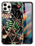 Plating Flower Silicone Cases for iPhone 12 Pro/12 (6.1") - Black