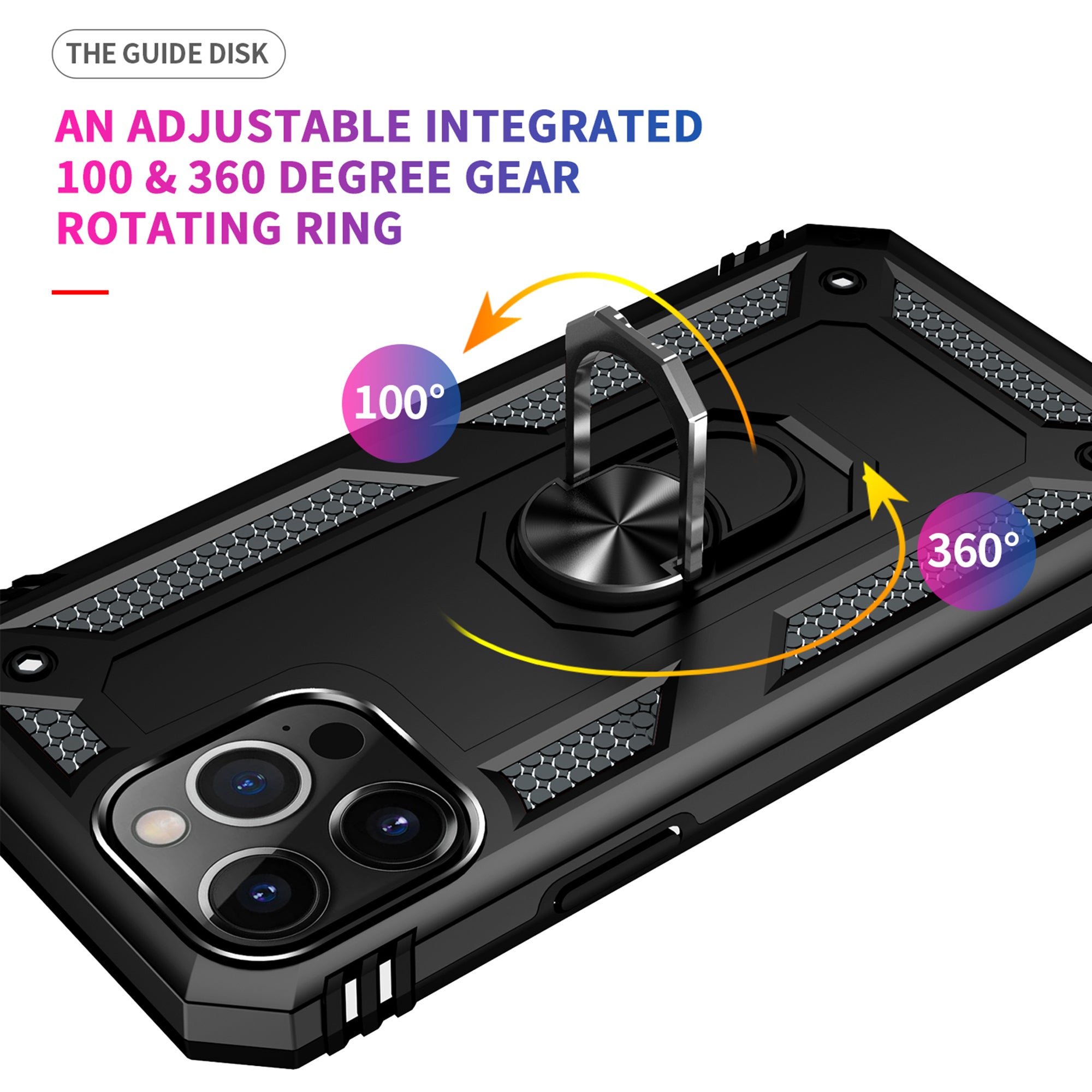 Dual Colors Ring Magnetic GPS car mount Phone Holder Case for iPhone 13 Pro