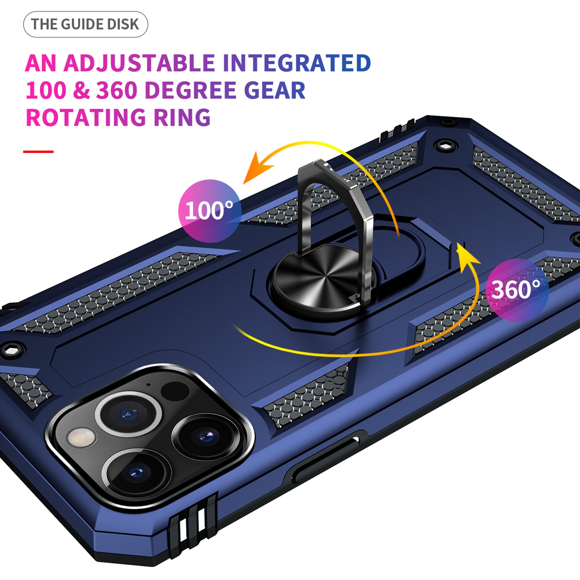 Dual Colors Ring Magnetic GPS car mount Phone Holder Case for iPhone 13 Pro