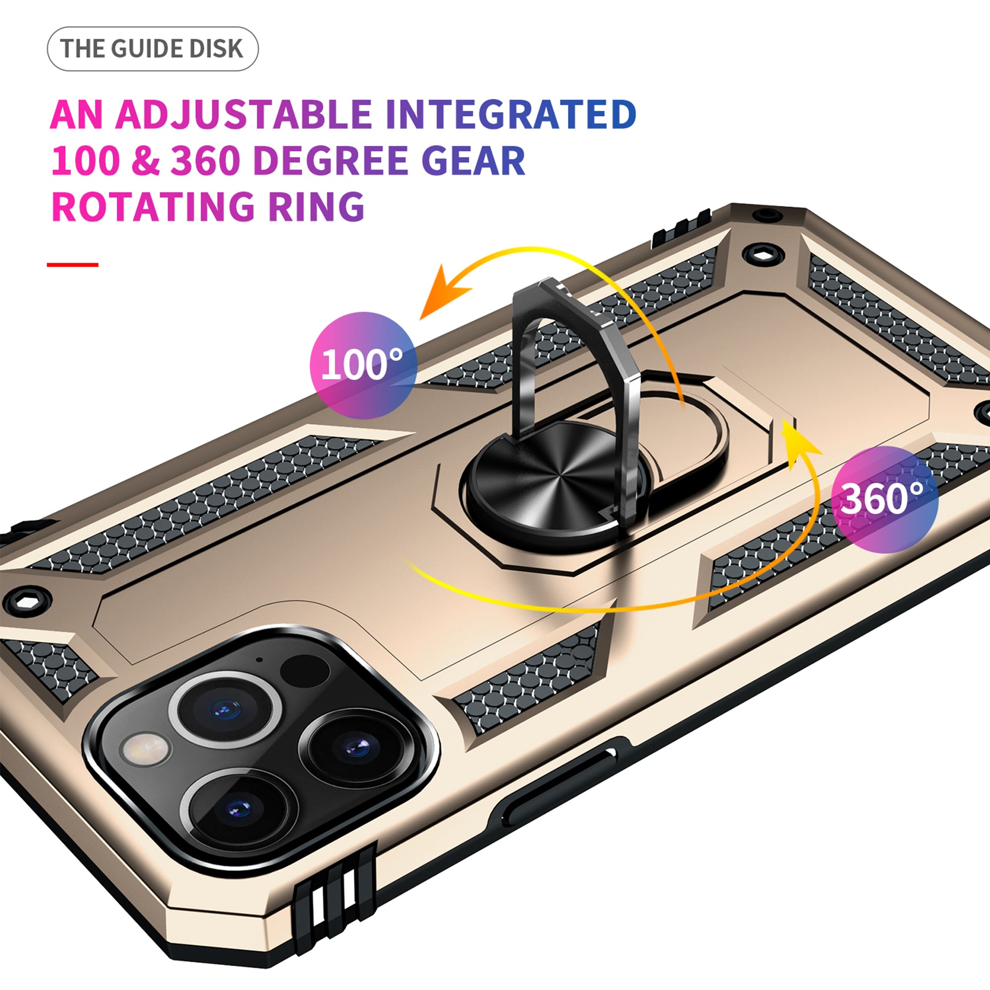 Dual Colors Ring Magnetic GPS car mount Phone Holder Case for iPhone 13 Pro