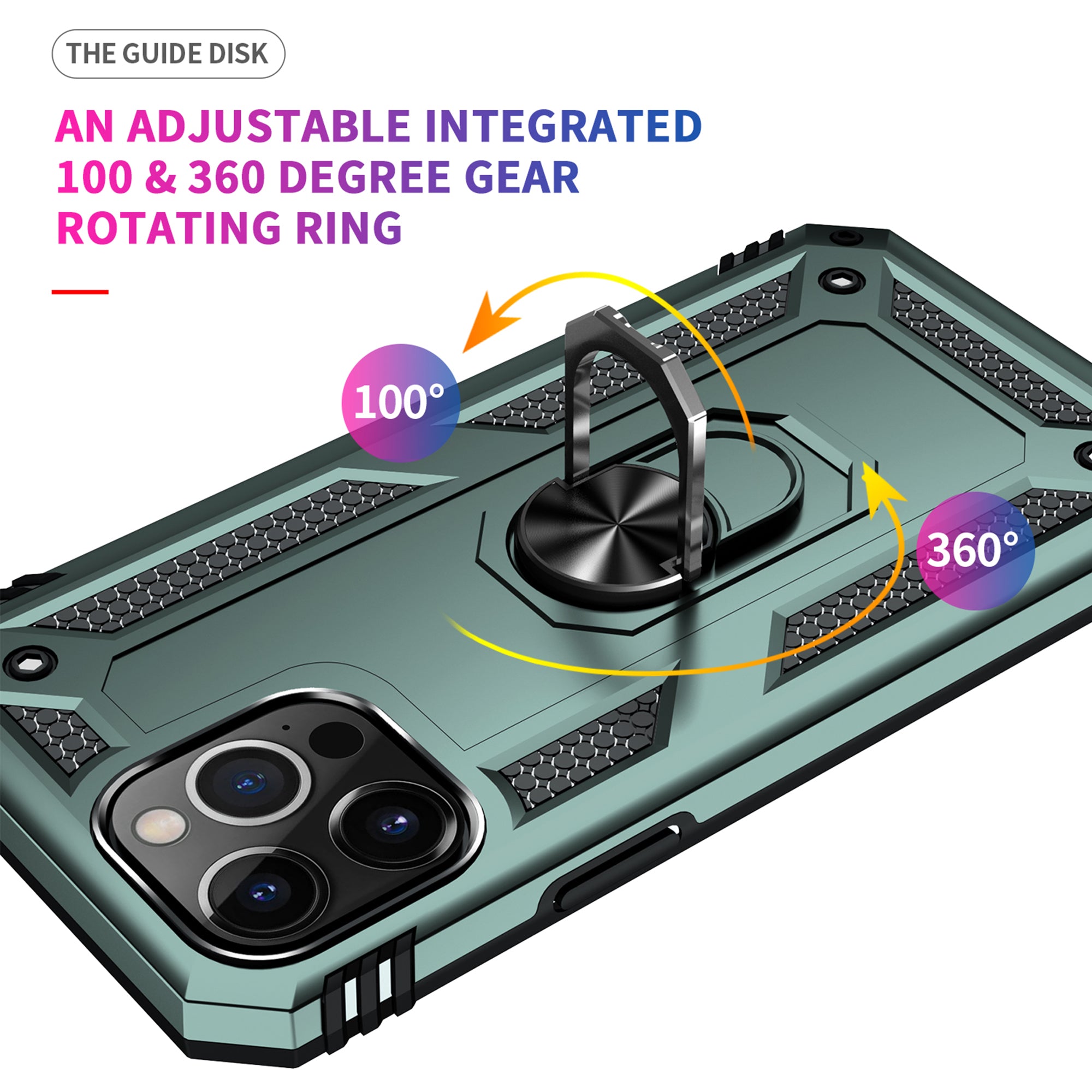 Dual Colors Ring Magnetic GPS car mount Phone Holder Case for iPhone 13 Pro