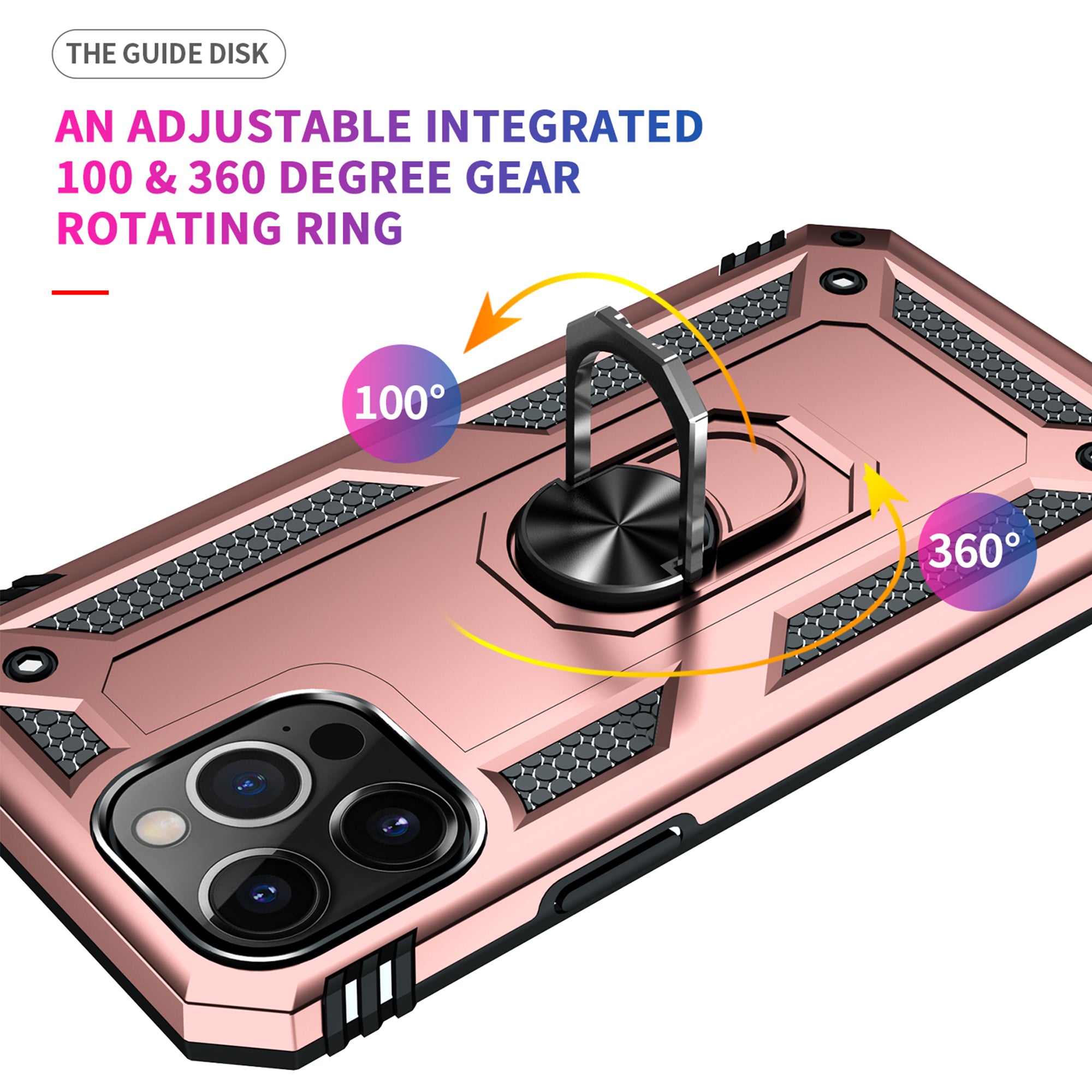 Dual Colors Ring Magnetic GPS car mount Phone Holder Case for iPhone 13 Pro