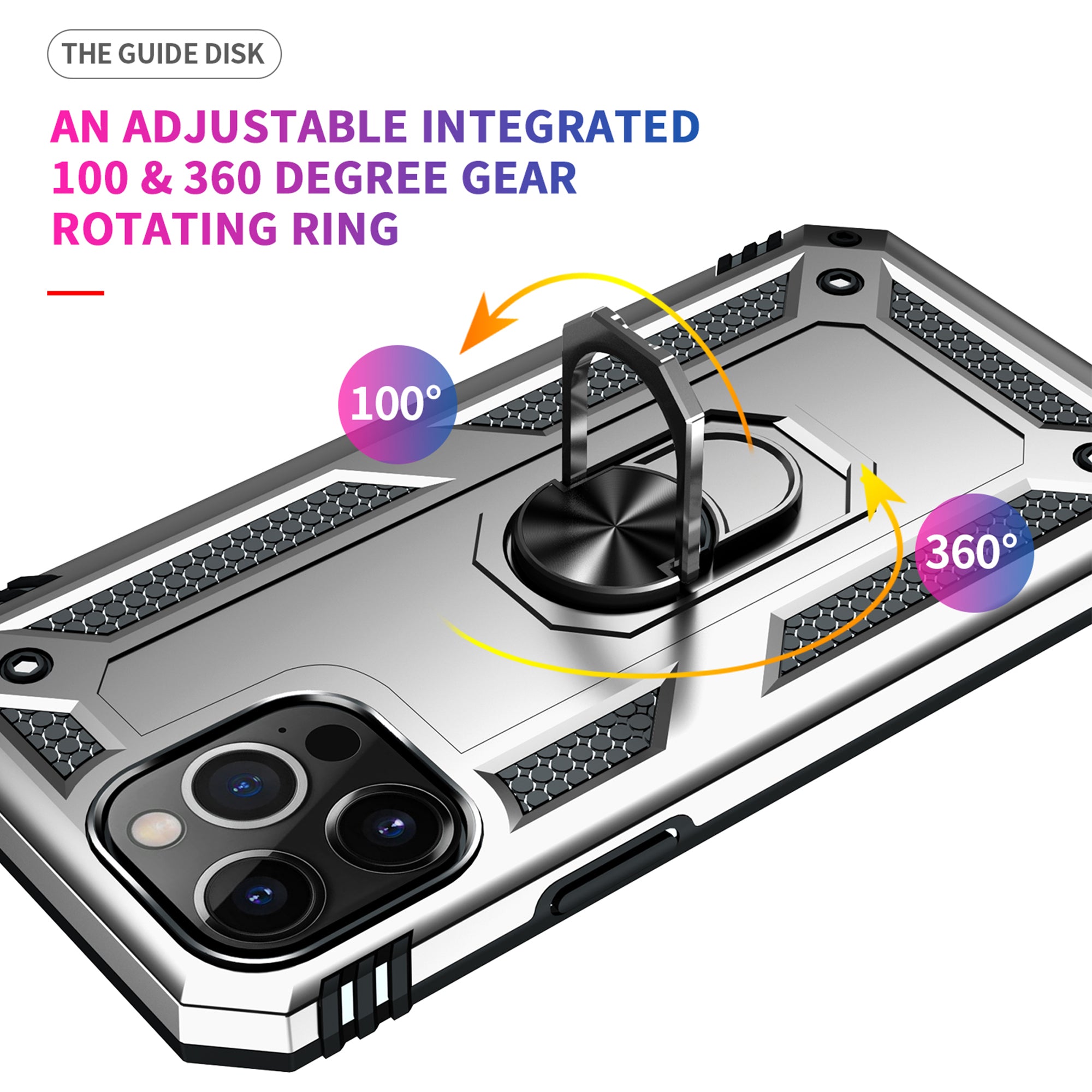 Dual Colors Ring Magnetic GPS car mount Phone Holder Case for iPhone 13 Pro