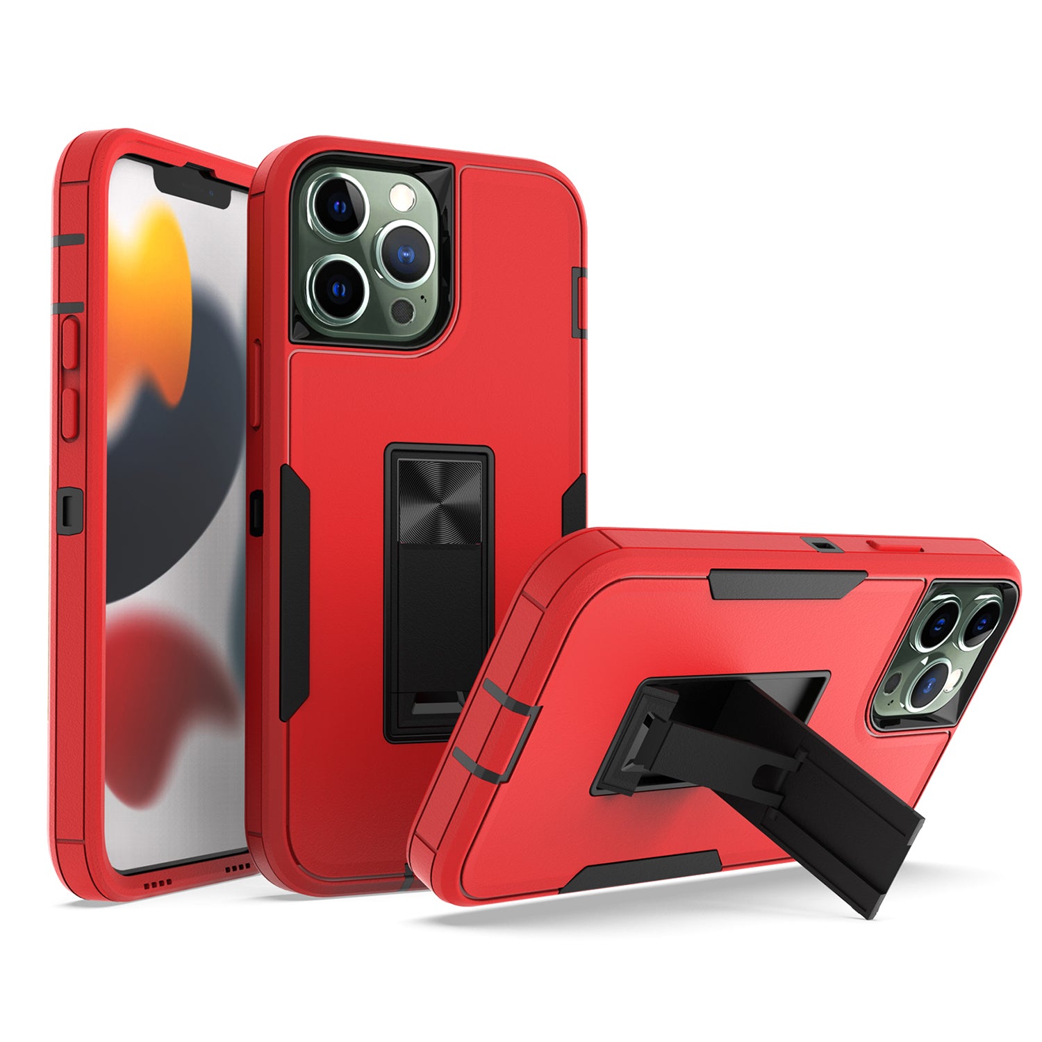 iPhone  13 Pro Kickstand fully protected heavy-duty shockproof case