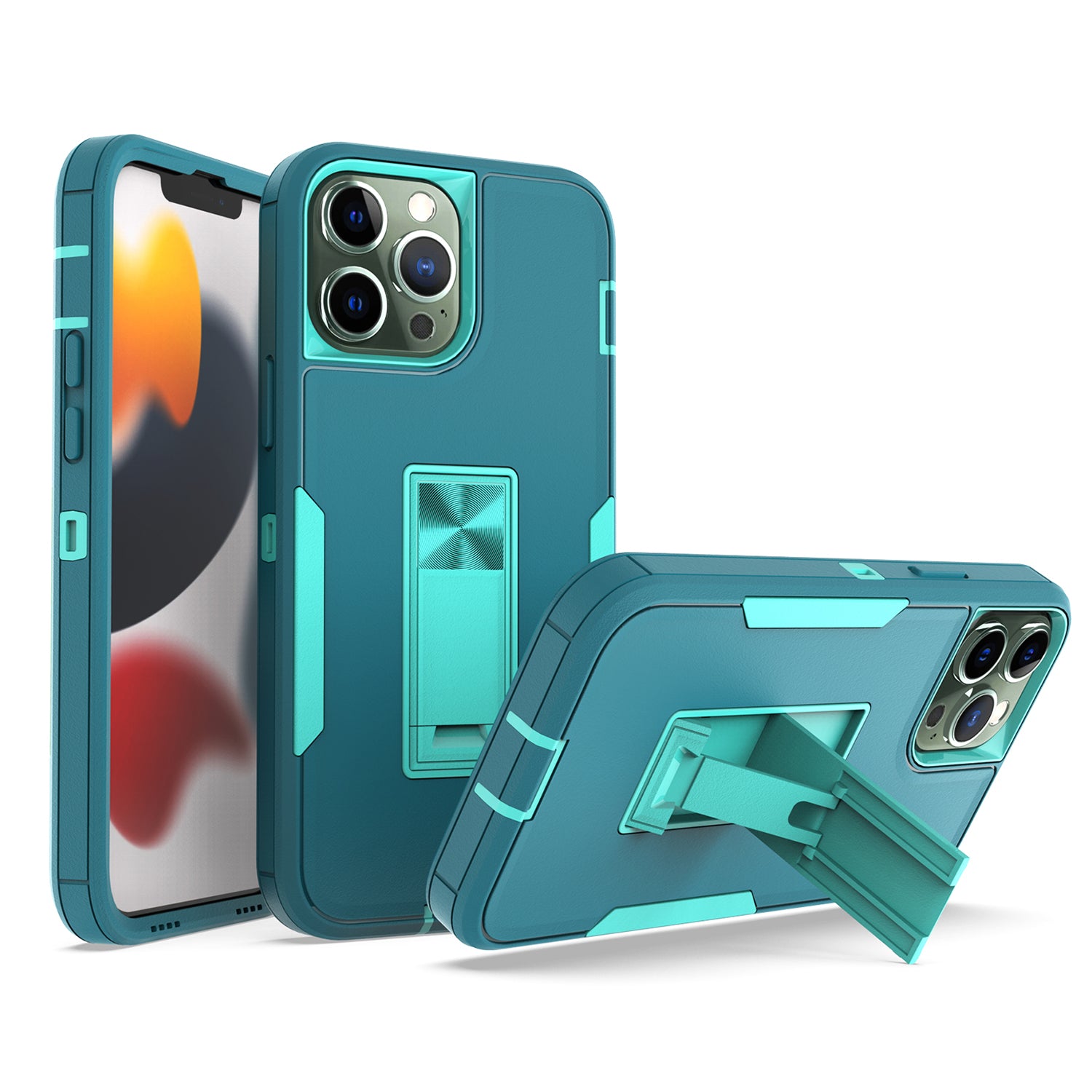 iPhone  13 Pro Kickstand fully protected heavy-duty shockproof case