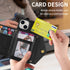 iPhone 14/13 lanyard 2 in 1 Leather card bag case card slots