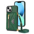 iPhone 14/13 lanyard 2 in 1 Leather card bag case card slots