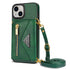 iPhone 14/13 lanyard 2 in 1 Leather card bag case card slots