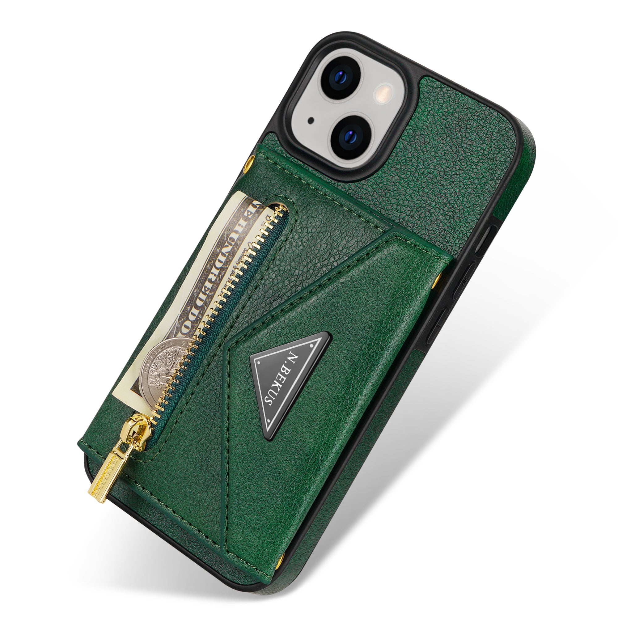 iPhone 14/13 lanyard 2 in 1 Leather card bag case card slots