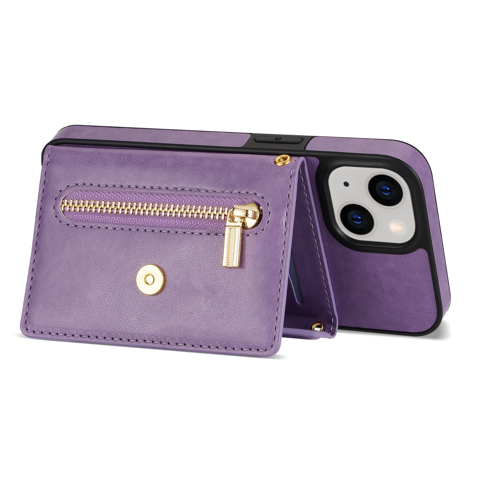 iPhone 14/13 lanyard 2 in 1 Leather card bag case card slots