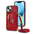iPhone 14/13 lanyard 2 in 1 Leather card bag case card slots
