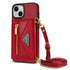iPhone 14/13 lanyard 2 in 1 Leather card bag case card slots