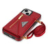 iPhone 14/13 lanyard 2 in 1 Leather card bag case card slots