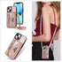 iPhone 14/13 lanyard 2 in 1 Leather card bag case card slots