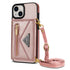 iPhone 14/13 lanyard 2 in 1 Leather card bag case card slots