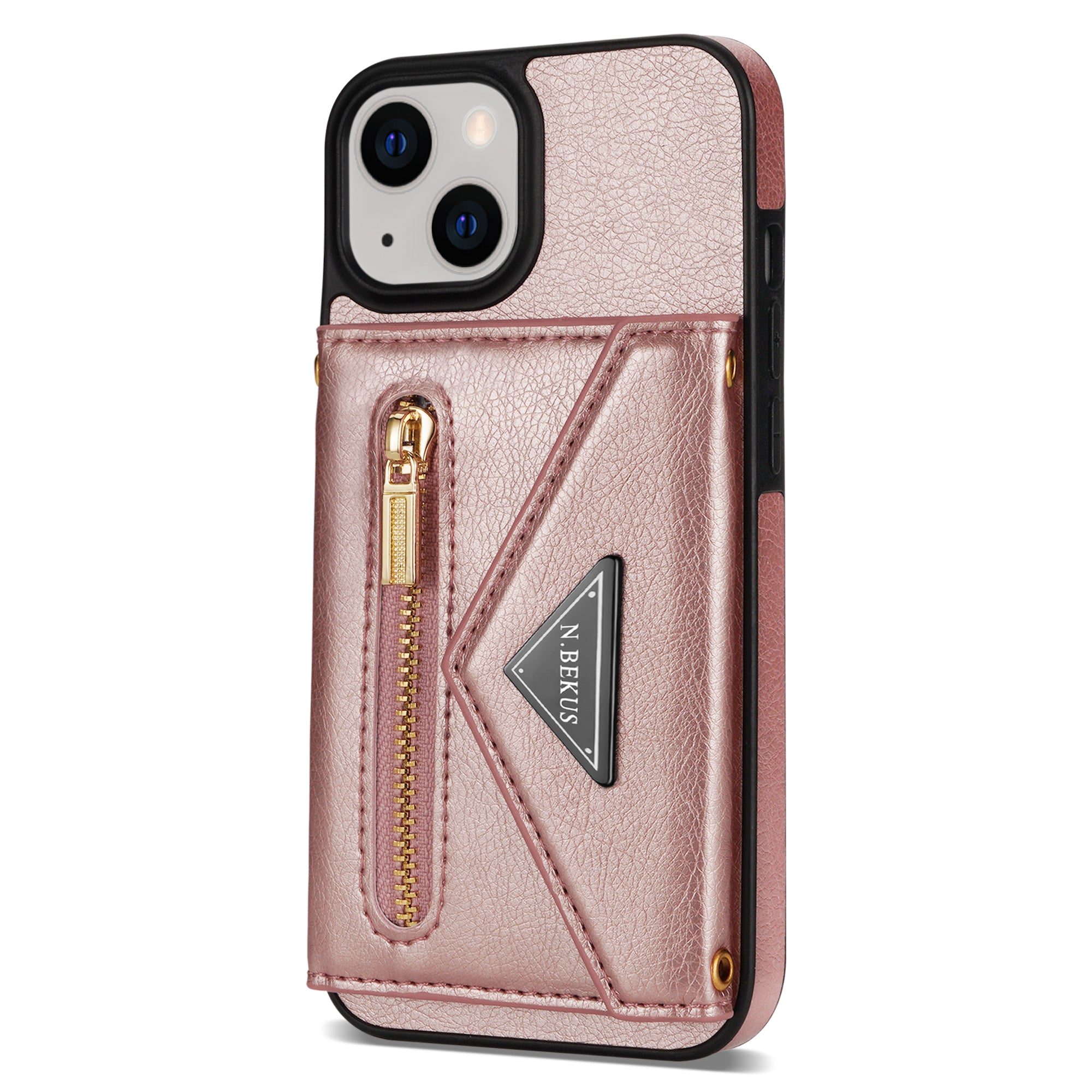 iPhone 14/13 lanyard 2 in 1 Leather card bag case card slots