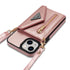 iPhone 14/13 lanyard 2 in 1 Leather card bag case card slots