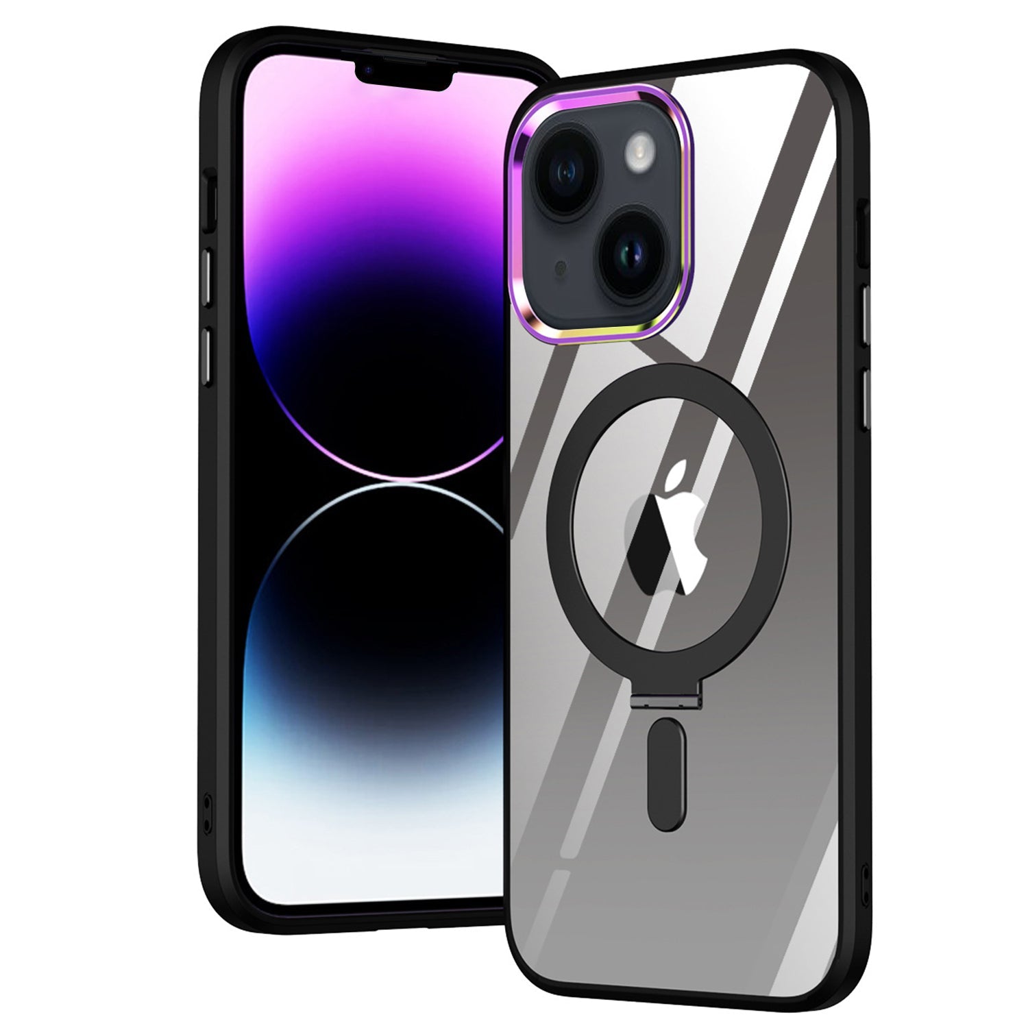 iPhone 14/13 Bracket magnetic absorption colorful lens Case