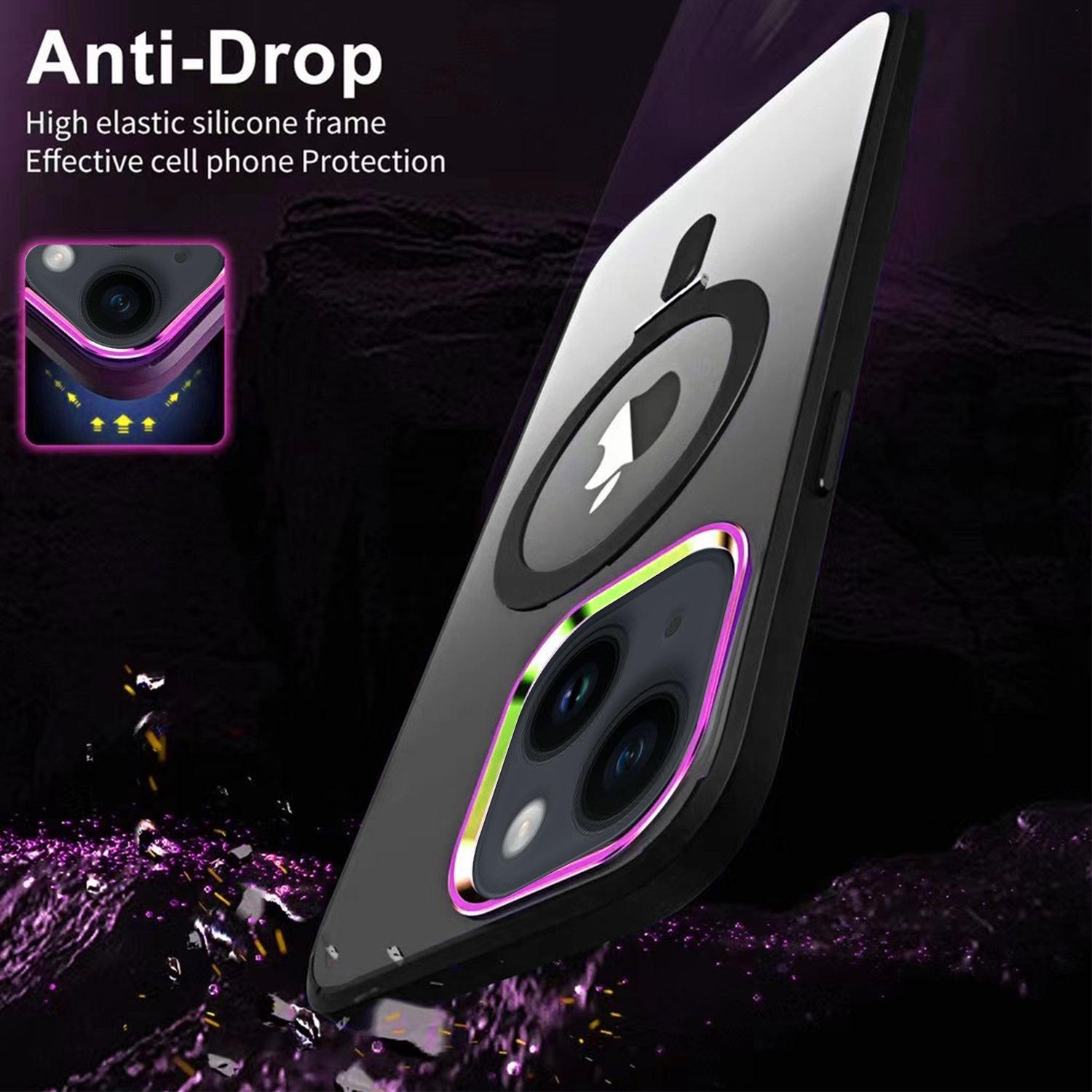 iPhone 14/13 Bracket magnetic absorption colorful lens Case