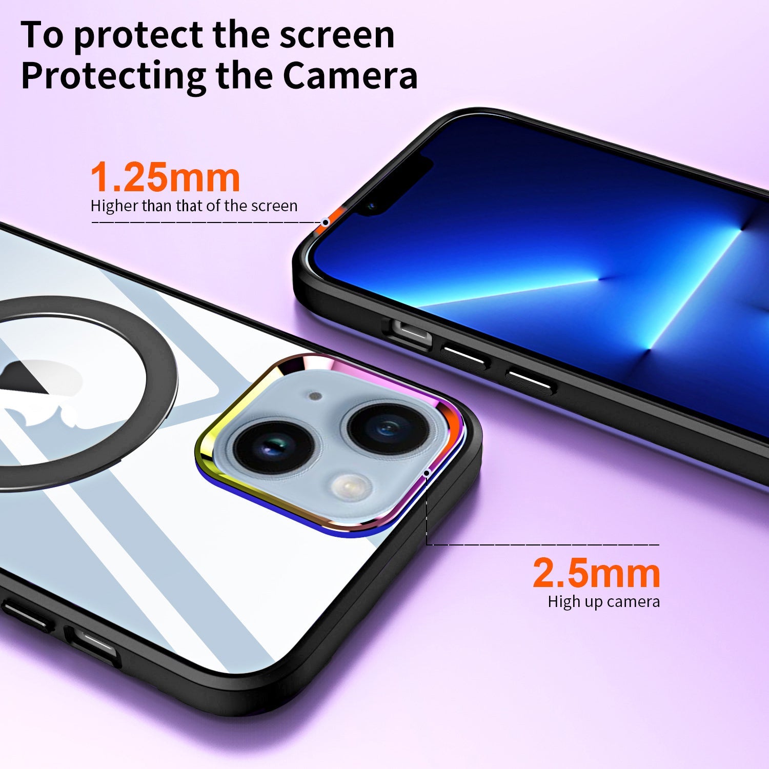 iPhone 14/13 Bracket magnetic absorption colorful lens Case