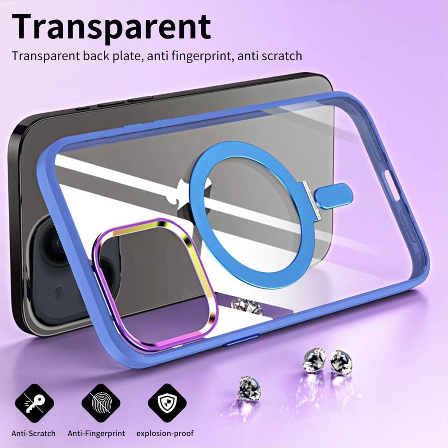 iPhone 14/13 Bracket magnetic absorption colorful lens Case