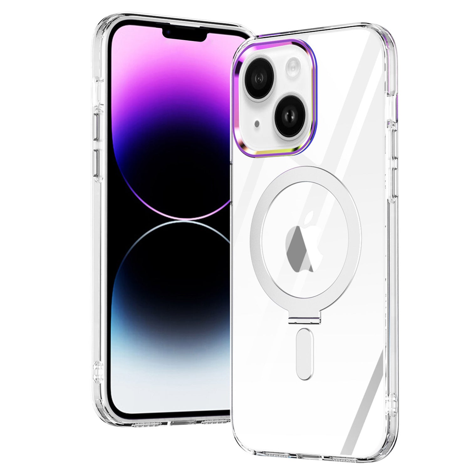 iPhone 14/13 Bracket magnetic absorption colorful lens Case