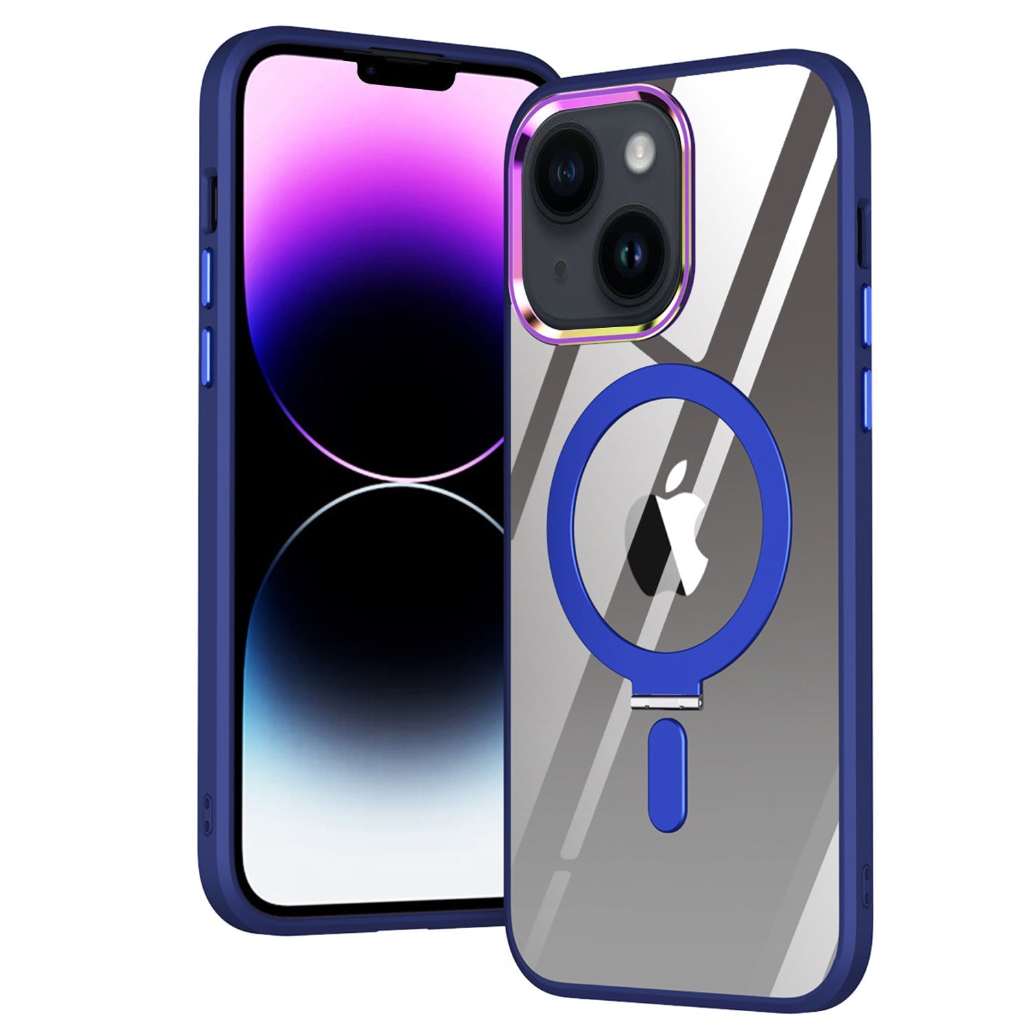 iPhone 14/13 Bracket magnetic absorption colorful lens Case