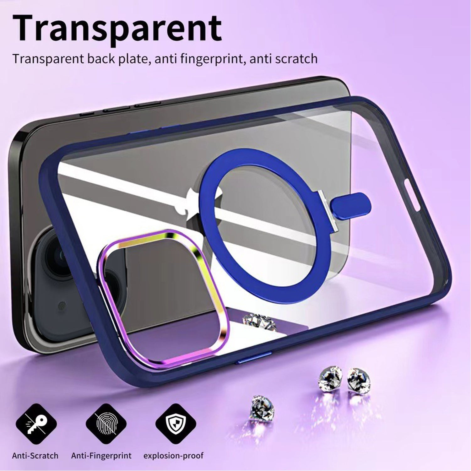 iPhone 14/13 Bracket magnetic absorption colorful lens Case