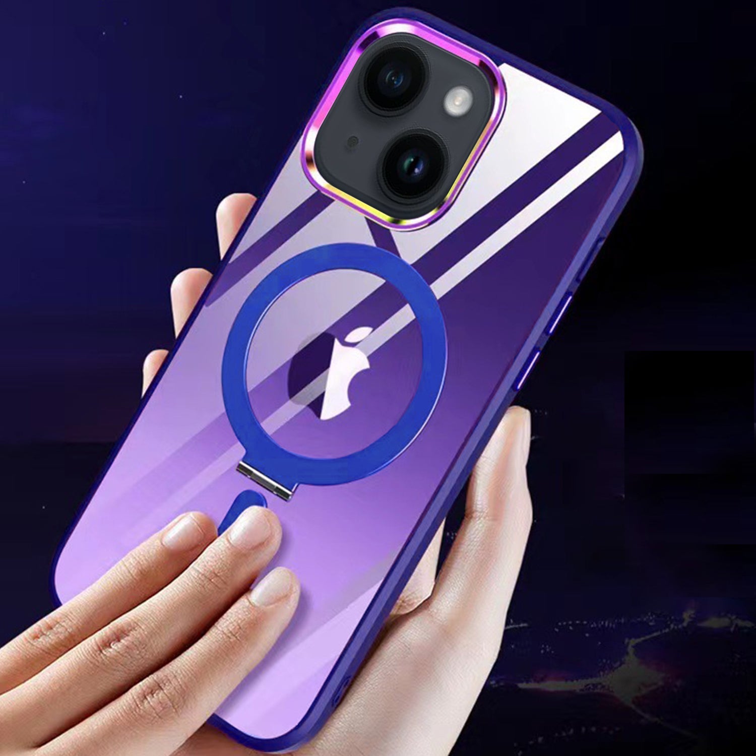 iPhone 14/13 Bracket magnetic absorption colorful lens Case