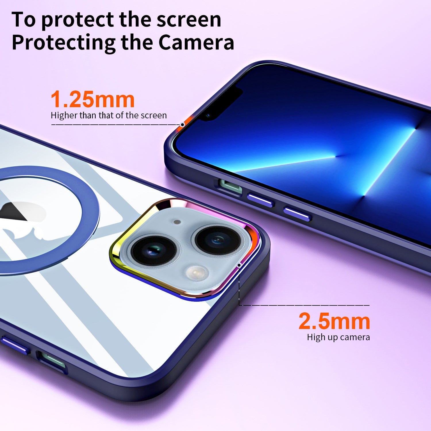 iPhone 14/13 Bracket magnetic absorption colorful lens Case