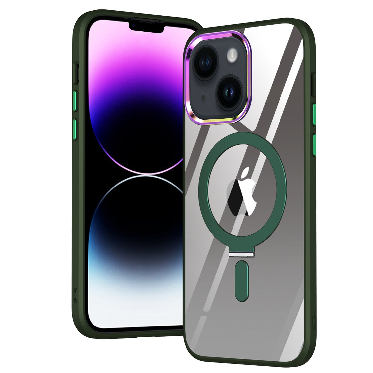 iPhone 14/13 Bracket magnetic absorption colorful lens Case