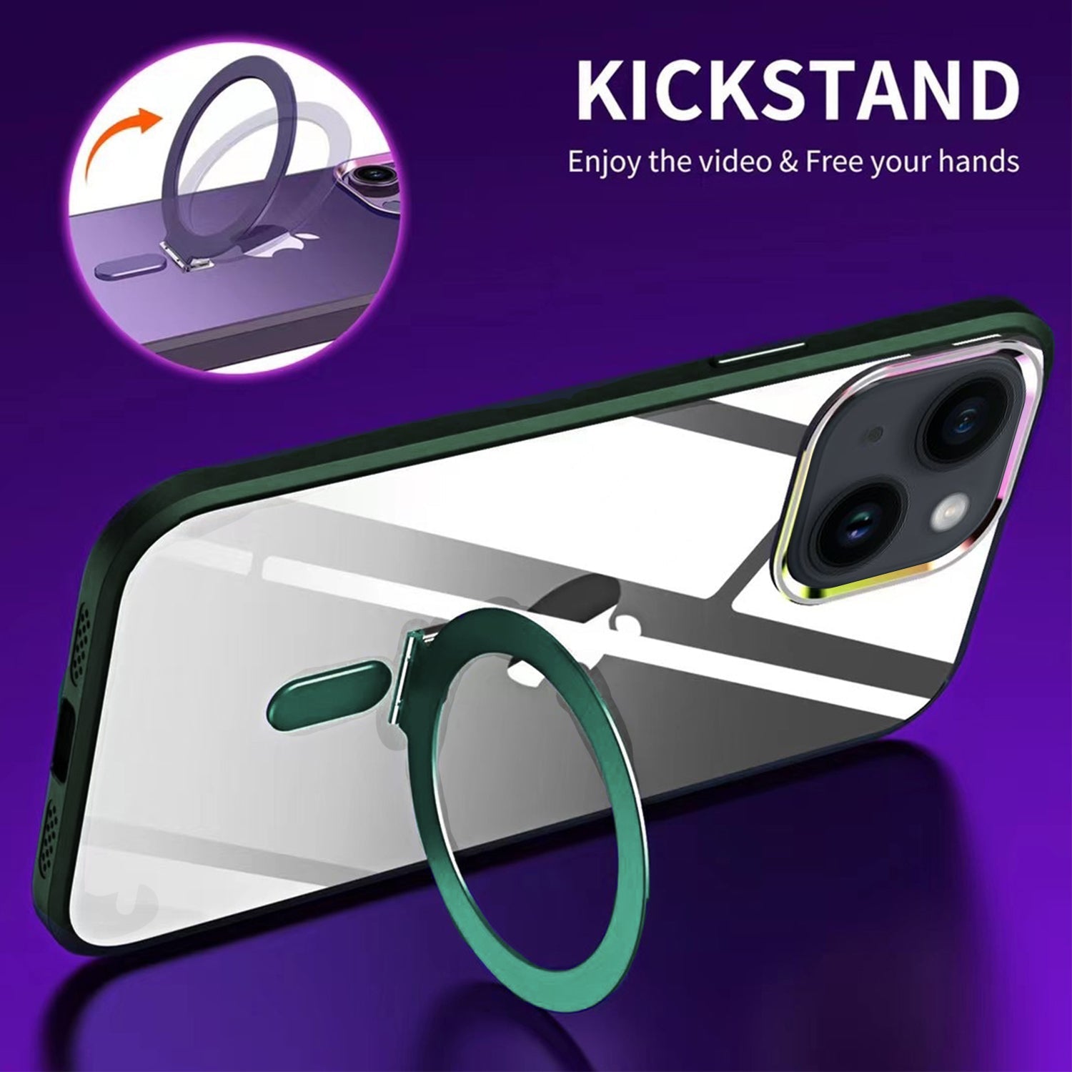 iPhone 14/13 Bracket magnetic absorption colorful lens Case