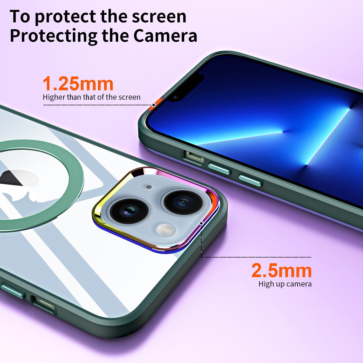 iPhone 14/13 Bracket magnetic absorption colorful lens Case