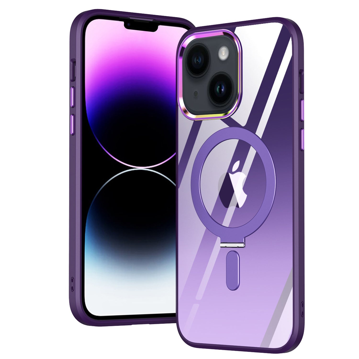 iPhone 14/13 Bracket magnetic absorption colorful lens Case