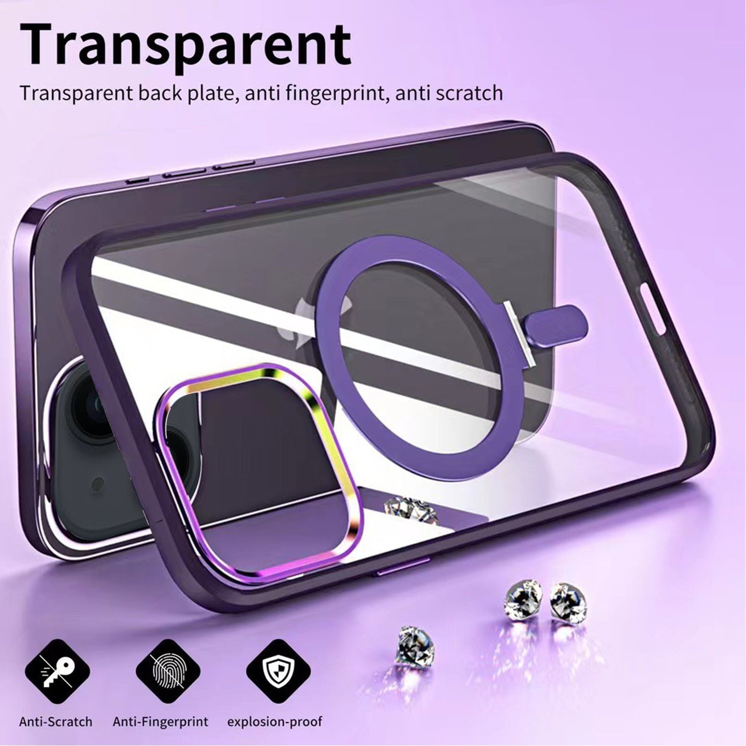 iPhone 14/13 Bracket magnetic absorption colorful lens Case