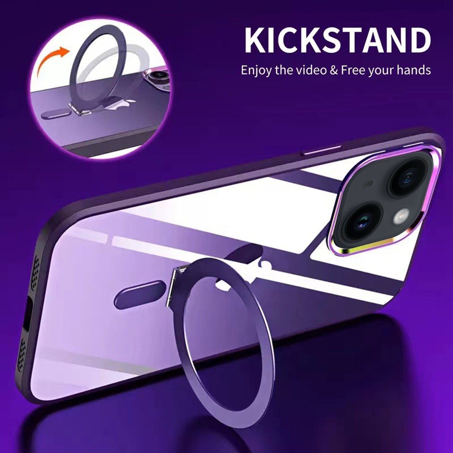 iPhone 14/13 Bracket magnetic absorption colorful lens Case