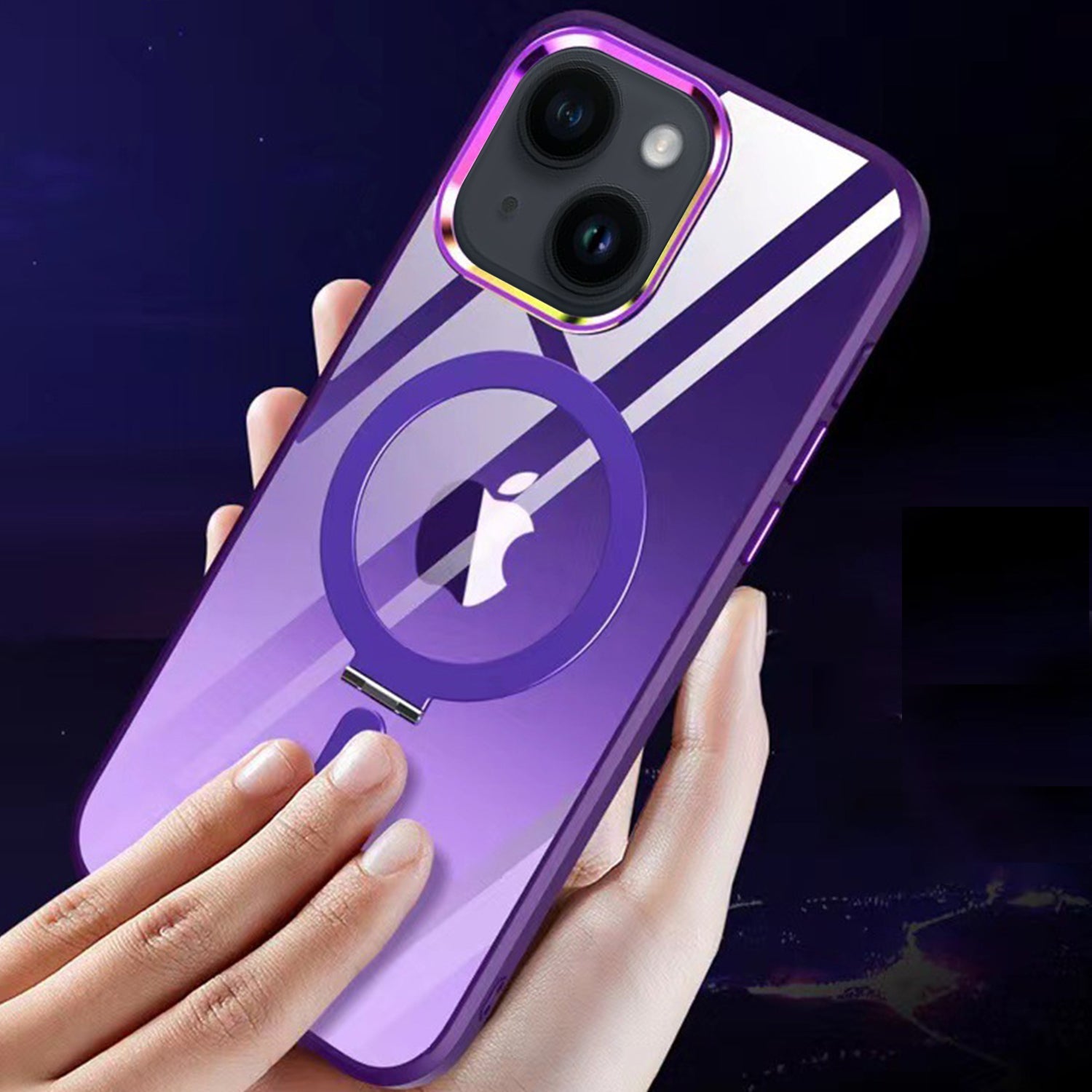 iPhone 14/13 Bracket magnetic absorption colorful lens Case