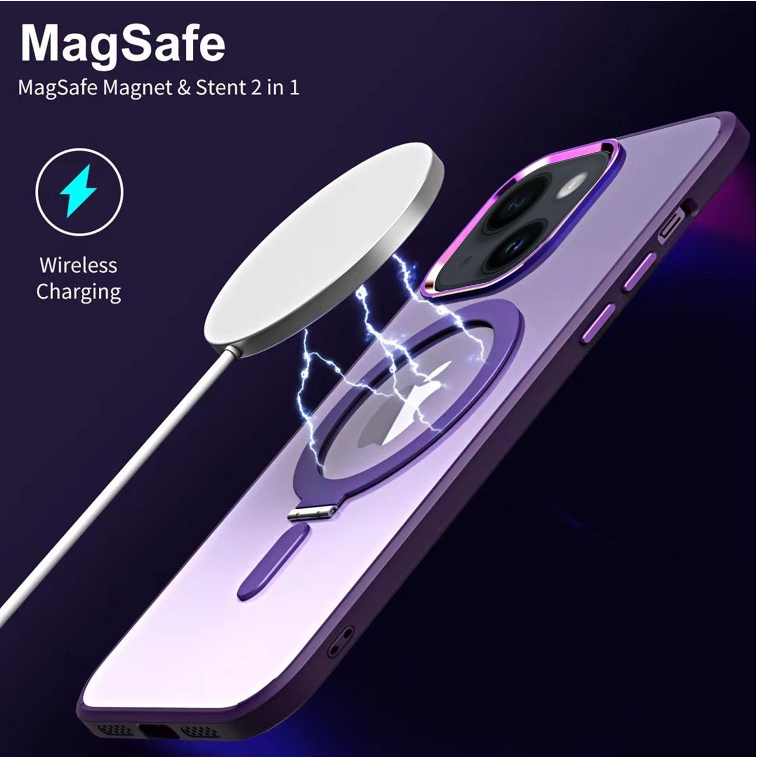 iPhone 14/13 Bracket magnetic absorption colorful lens Case