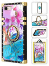 TPU Luxury Shiny Flower Fashion Case with Kickstand for iPhone 8/7 - Pink