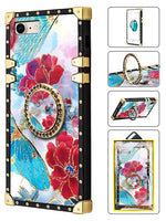 TPU Luxury Shiny Flower Fashion Case with Kickstand for iPhone 8/7 - Pink