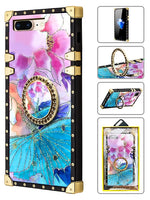 TPU Luxury Shiny Flower Fashion Case with Kickstand for iPhone 8/7 Plus