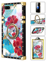 TPU Luxury Shiny Flower Fashion Case with Kickstand for iPhone 8/7 Plus